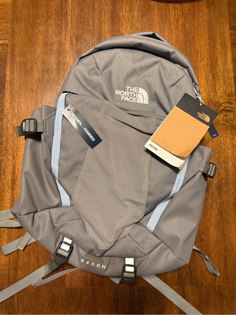 The North Face Recon Backpack - Gray with Light Blue Accents